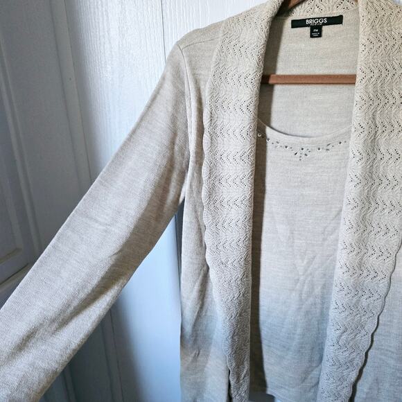 Briggs Petite Two-in-One Sweater PM – Layered Look, Neutral Knit - Picture 6 of 8